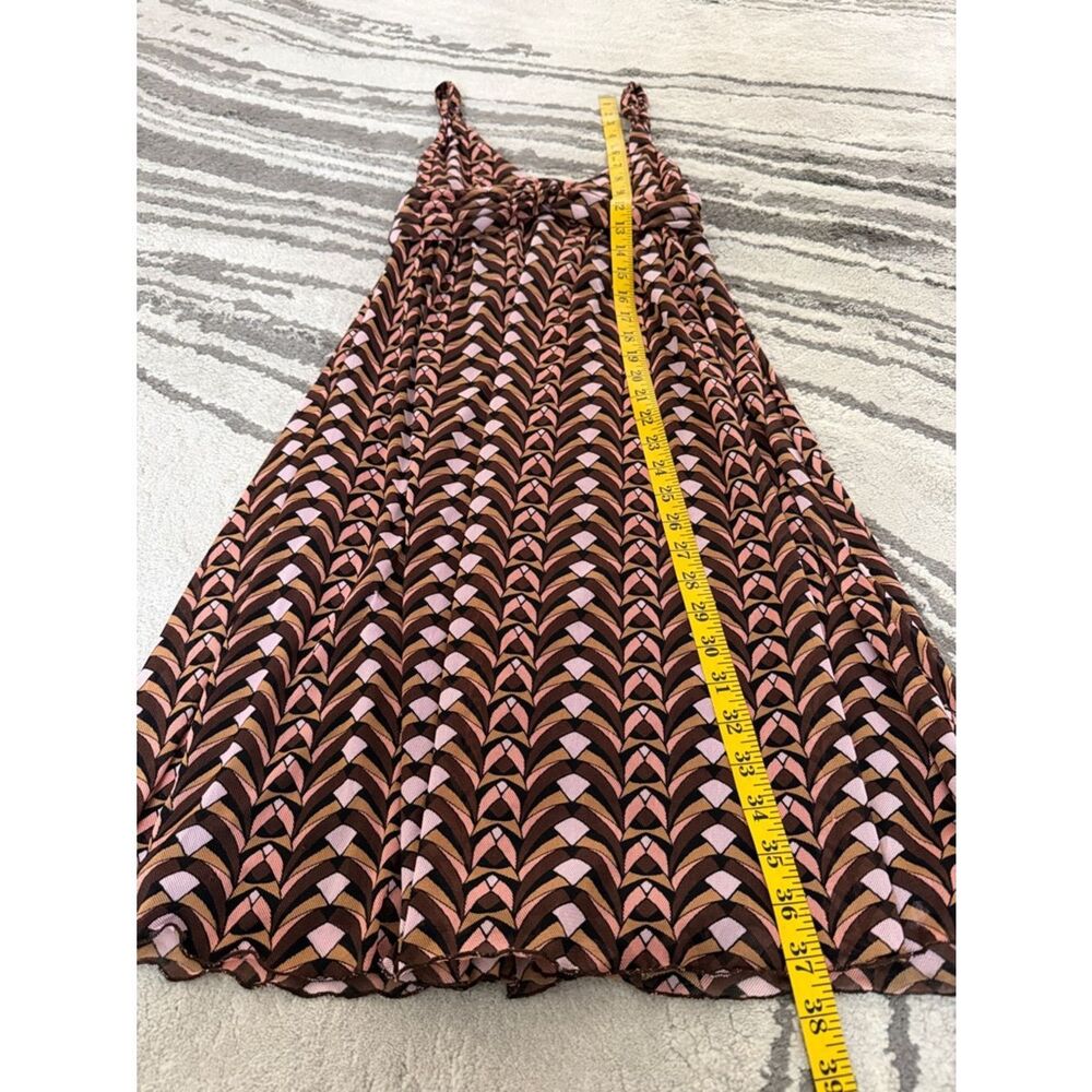 Mixit Pink and Brown Knotted-Front Midi Dress - Picture 7 of 10